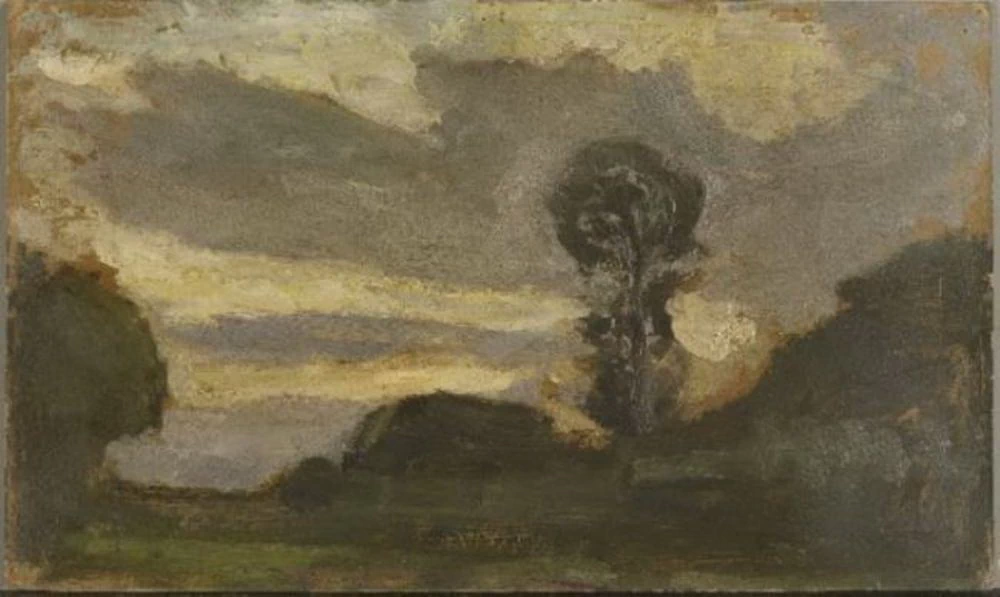 Albero isolato sul Gein con cielo striato - Kunstmuseum Den Haag
